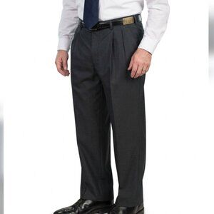 MURPHY & HARTELIUS Bryce Pleated Black Pants Men Uniform Pilot Trousers 40S